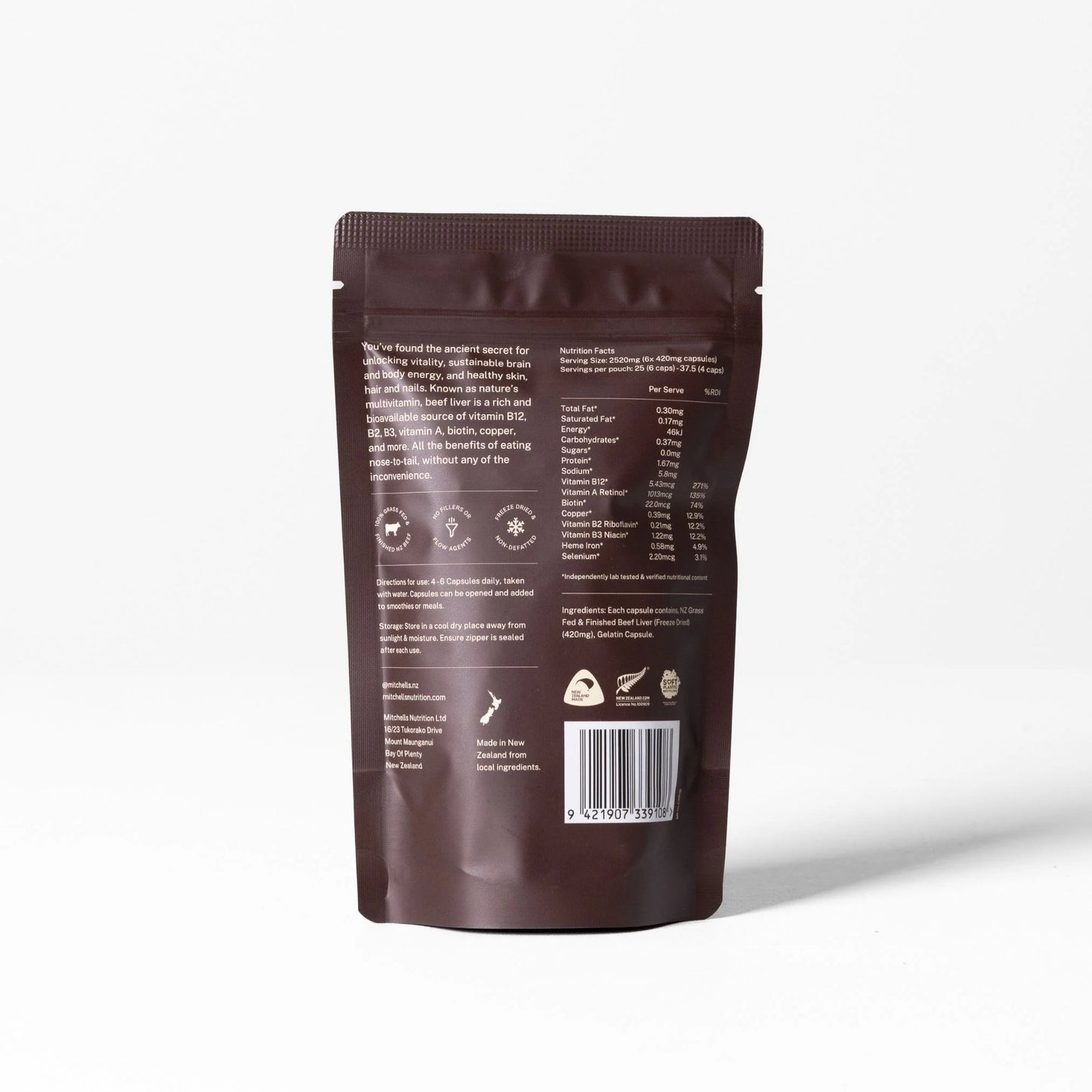 Mitchell's Beef Liver Capsules Refill